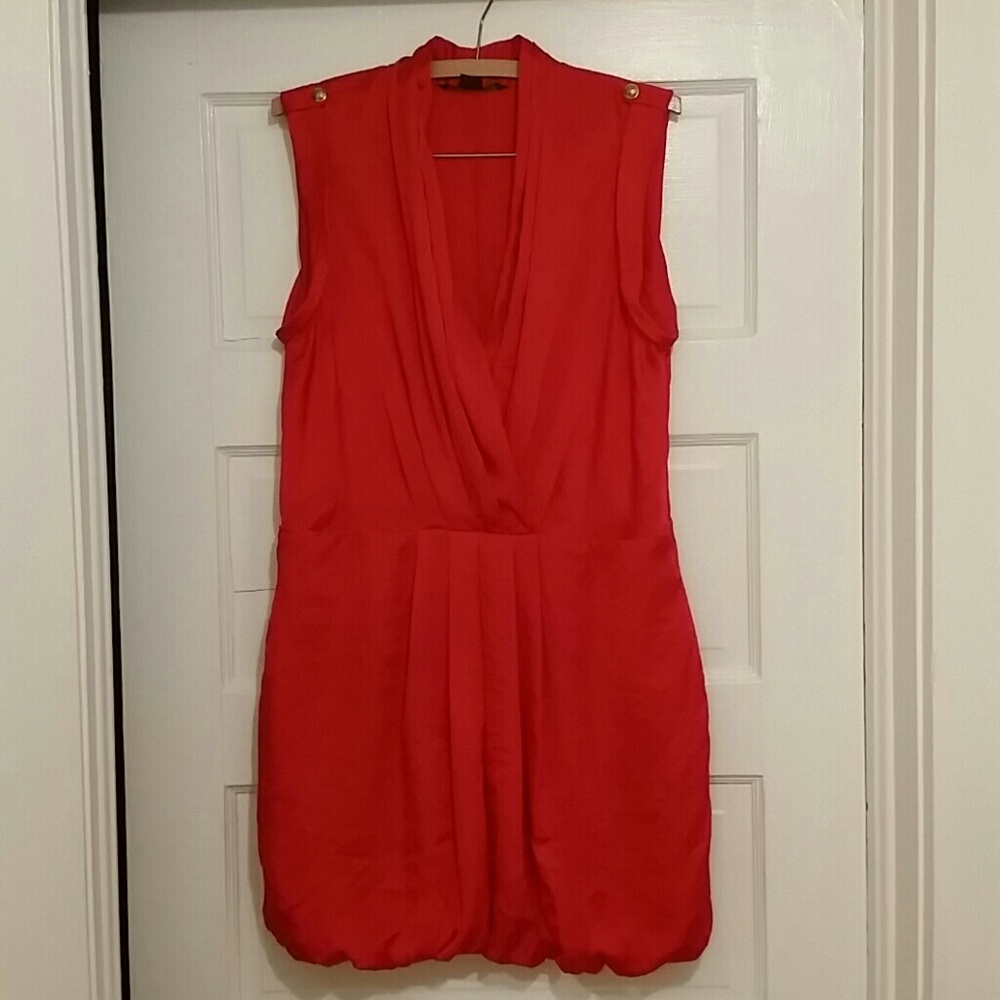 Armani Exchange Coral Silky Romper Dress sz 10